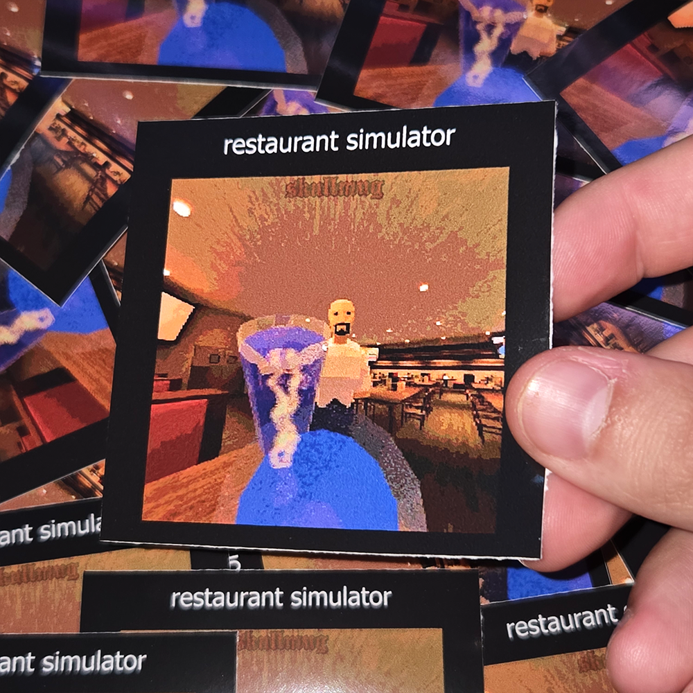 restaurant simulator 3 IN. Sticker