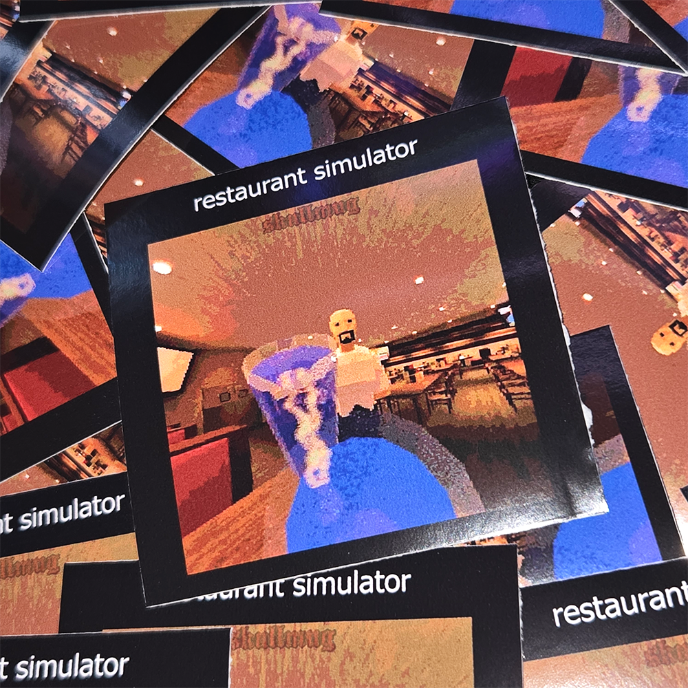 restaurant simulator 3 IN. Sticker